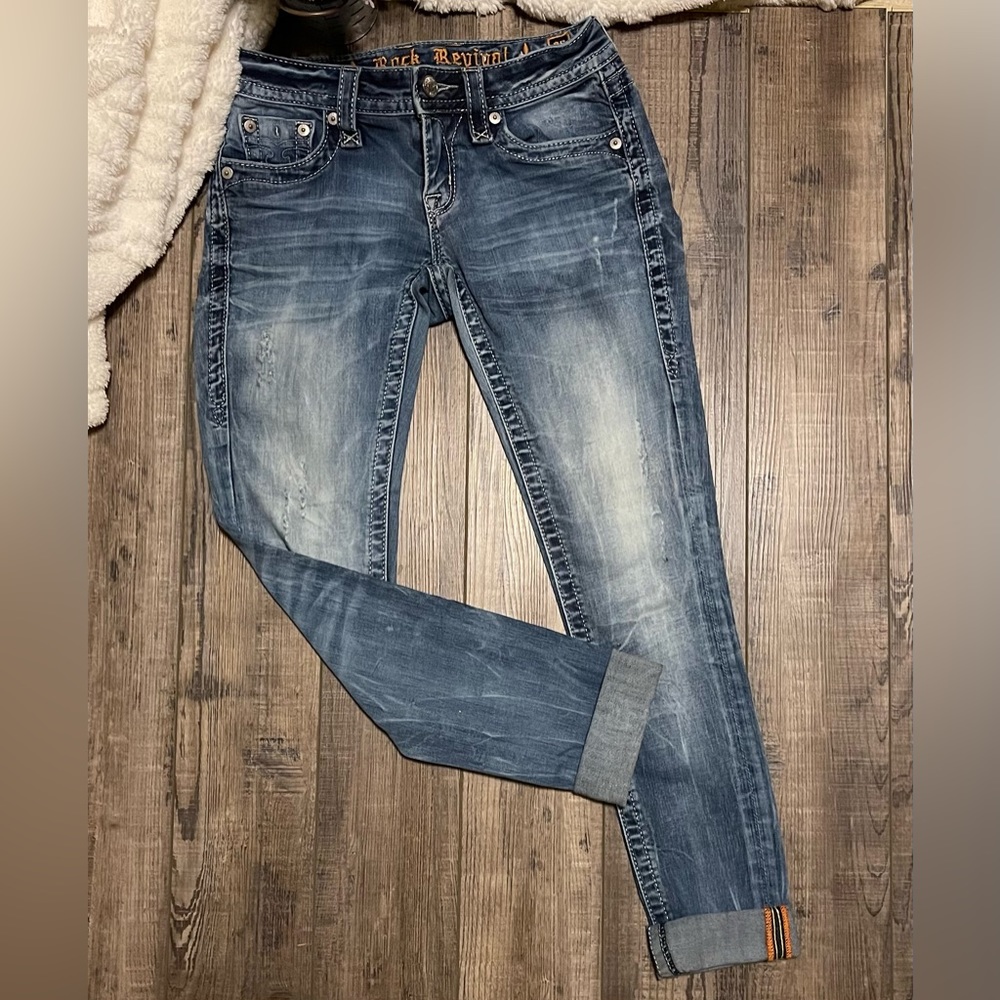 Rock Revival Alivia Skinny Jeans Size 26